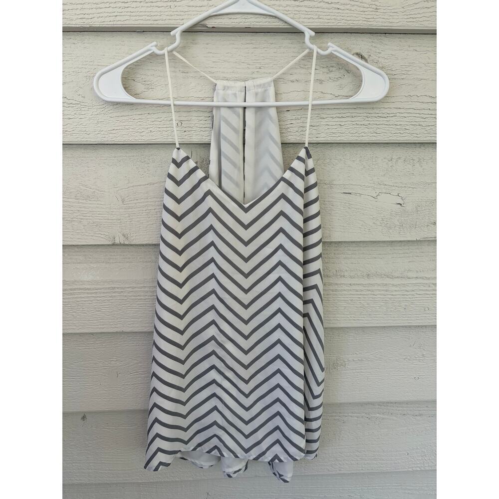 Express Striped Halter Tank Top Chevron Print Flowy Blouse Size Small - Picture 3 of 6